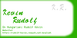 kevin rudolf business card